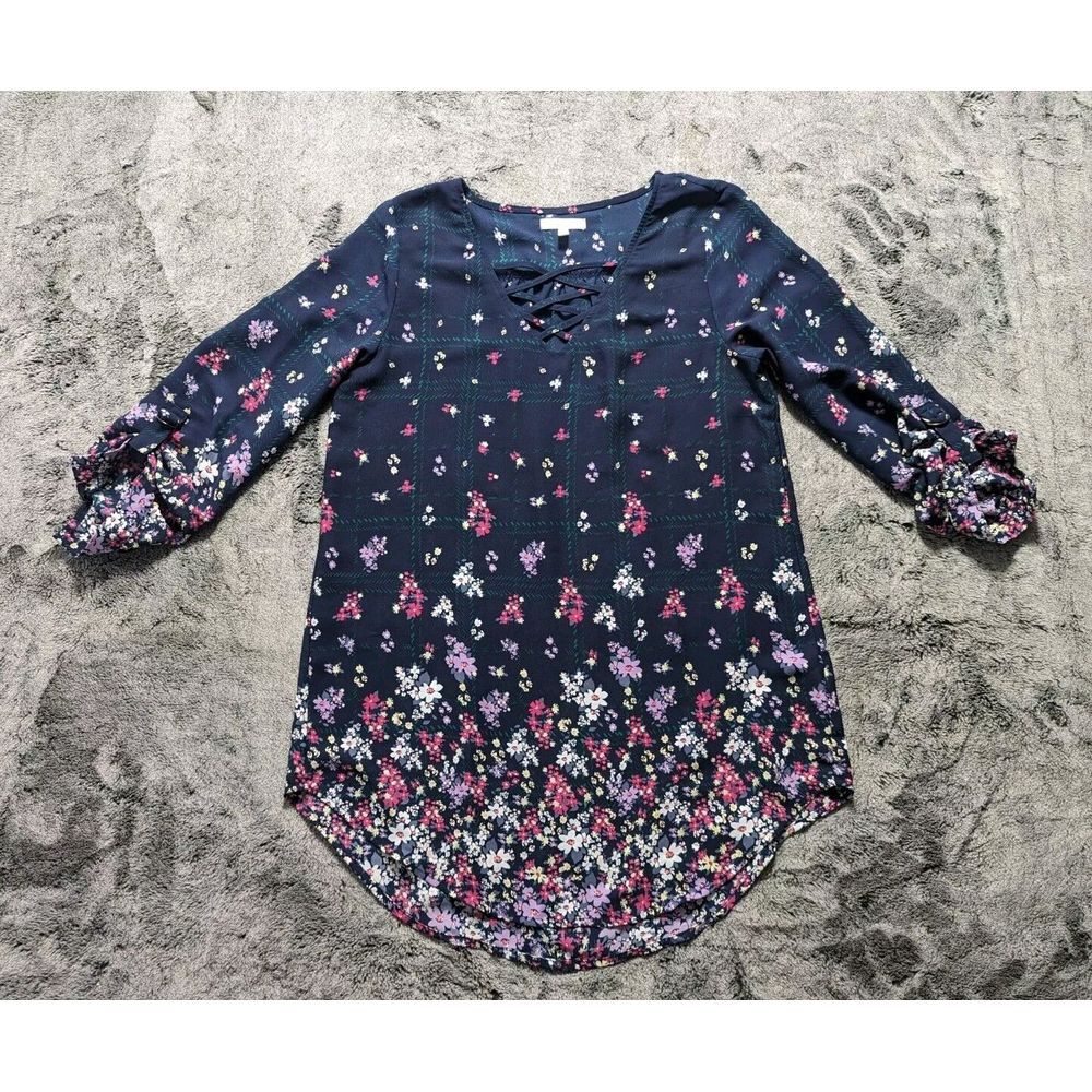 Maurices 3/4 Sleeve Sheer Blouse Women's Size XS Floral